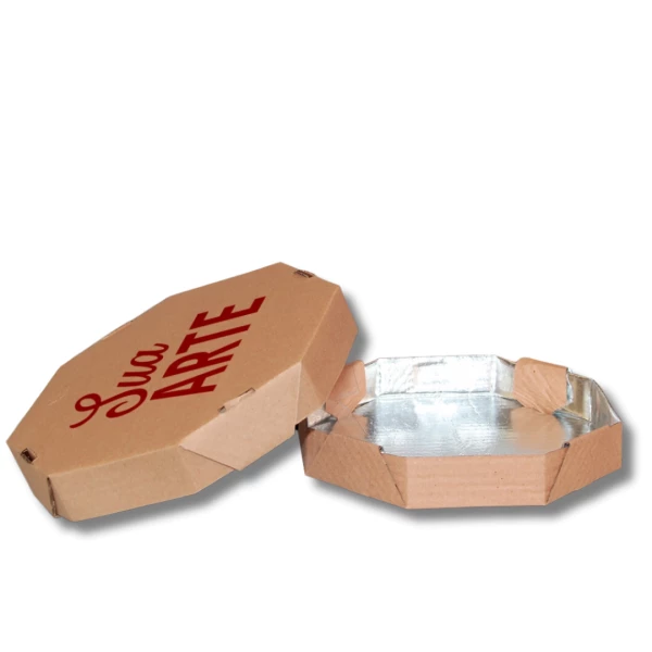 Caixa Pizza Octagonal com Aluminio Interno
